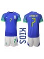 Billige Brasil Lucas Paqueta #7 Bortedraktsett Barn VM 2022 Kortermet (+ Korte bukser)